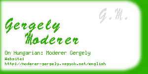 gergely moderer business card